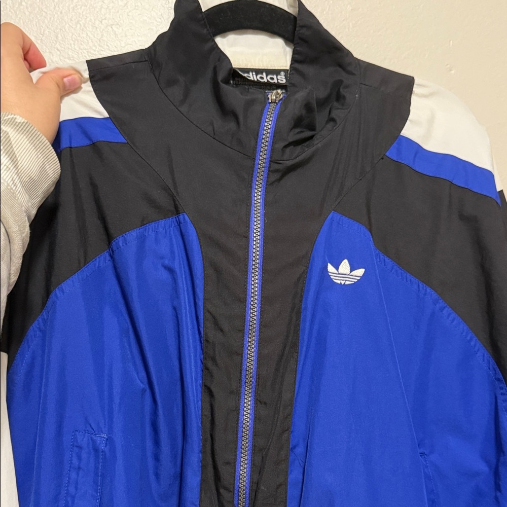Adidas Black and Blue Windbreaker